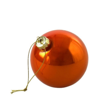 Boule en verre Pearly orange 10cm Colourful Noël