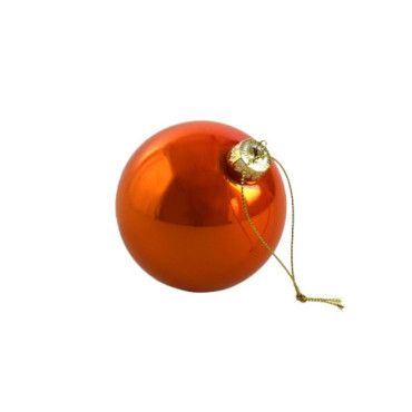 Boule en verre Pearly orange 8cm Boules de Noël