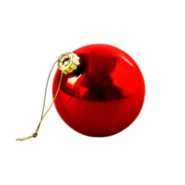Boule en verre Pearly rouge 10cm Colourful Noël