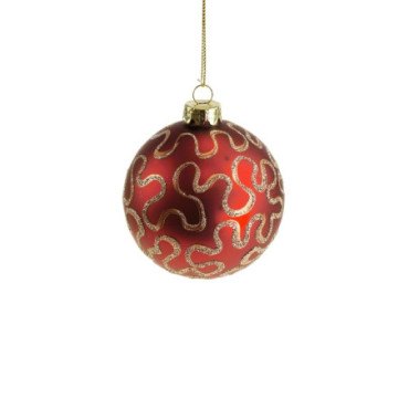 Boule en verre rouge/or Classic Noël