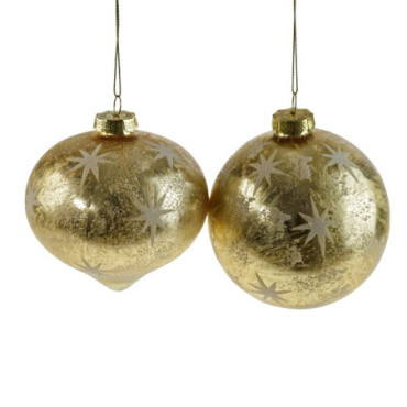Boule/oignon en verre Soft Star Golden Noël