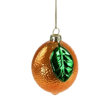 Suspension décorative en verre citron orange Noël Garden