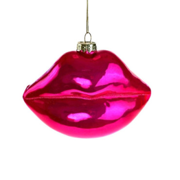 Suspension décorative en verre Pearly Lips rose Ornements & Clips