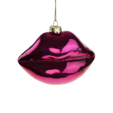 Suspension décorative en verre Pearly Lips violet Colourful Noël