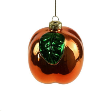 Suspension décorative en verre pomme Cox Orange Noël Garden