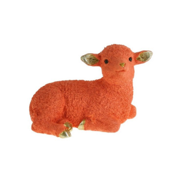 Petit mouton couché corail Colourful Pâques