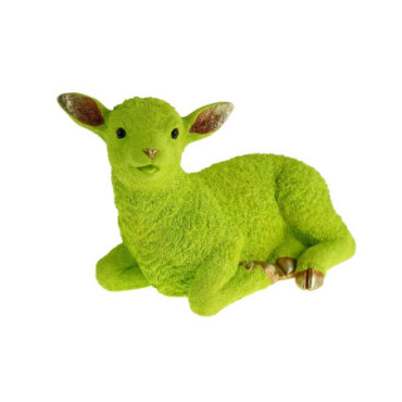 Petit mouton couché vert clair Colourful Pâques