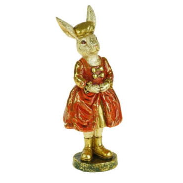 Figurine de lapin Antje crème/rouge/or Baroque Pâques