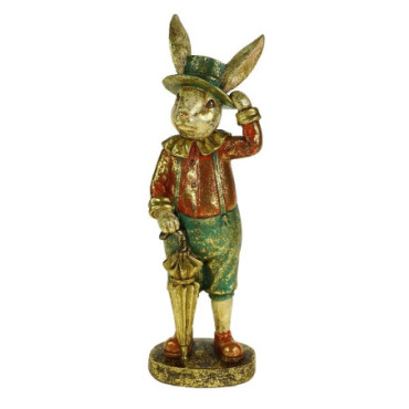 Figurine de lapin Arjen crème/rouge/pétrole Baroque Pâques