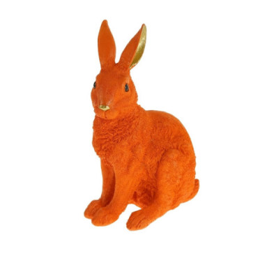 Lapin assis orange Colourful Pâques