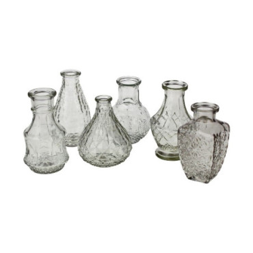 Vase décoratif 6 pièces verre clair Natural Home
