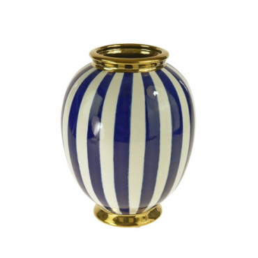 Vase rayé bleu/blanc Tendance 2024