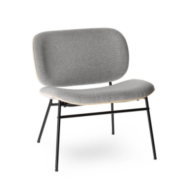 Fauteuil Kuji Gris Clair Structure Blanchie