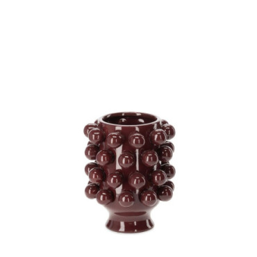 Vase Céramique de Décoration Grappa Aubergine