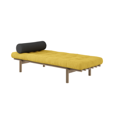 Daybed Next Daybed Carob Brun Laqué Avec Matelas Mixte 4 Couches Miel