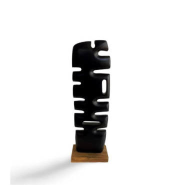 Sculpture Bois Noir Abstract