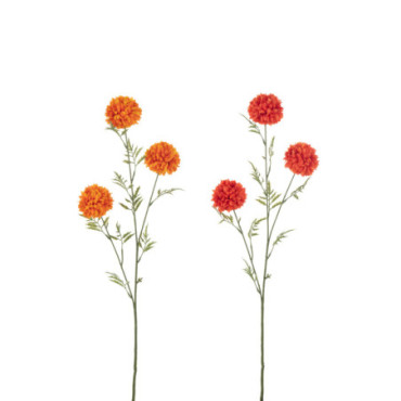 Chrysantheme Tige Artificiel Orange Mix x2