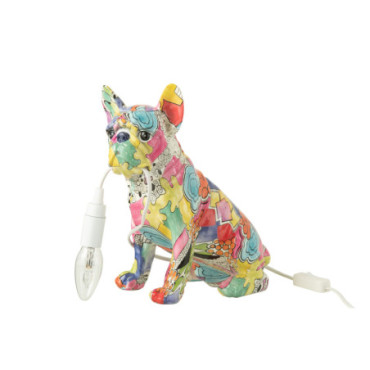 Lampe Bulldog Pop-Art Polyresine