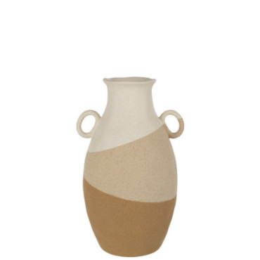 Vase Oreille Ceramique Beige/Marron Clair L