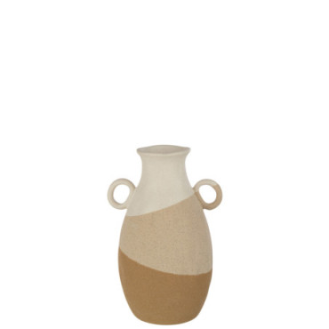 Vase Oreille Ceramique Beige/Marron Clair M