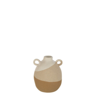 Vase Oreille Ceramique Beige/Marron Clair S