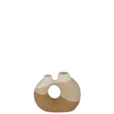 Vase Organique Ceramique Beige/Marron Clair S