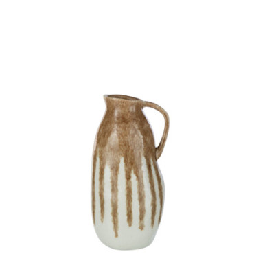 Vase Peinture Ceramique Beige/Marron Clair