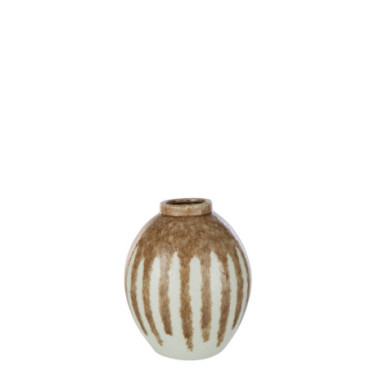 Vase Peinture Ceramique Beige/Marron Clair L