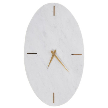 Horloge Ovale Marbre Blanc