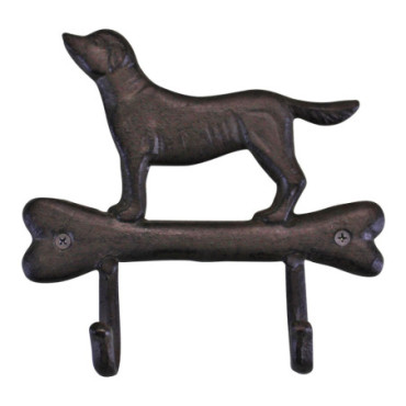 Crochets muraux rustiques en fonte conception de chien de chasse...