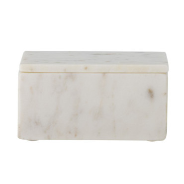 Boîte Hasel avec couvercle blanc marbre