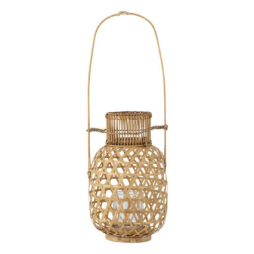 Lanterne Lerka avec verre nature bambou
