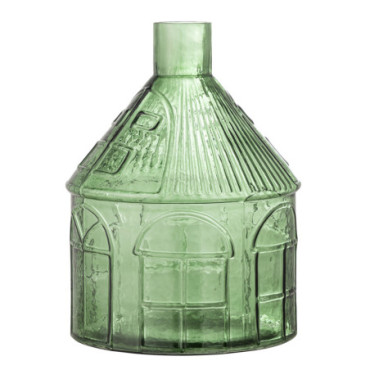 Vase Kamila vert verre recyclé