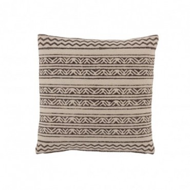 Coussin Triangles Coton Brun/Beige