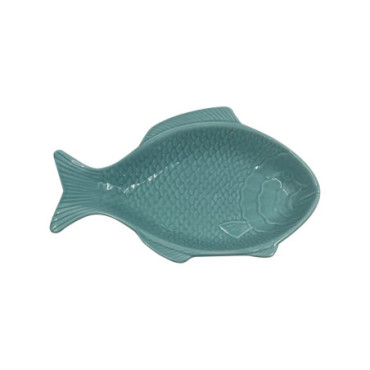 Coupelle poisson bleu givré L24,4 P15,8 H3,3cm