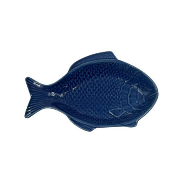 Coupelle poisson bleu L24,4 P15,8 H3,3cm