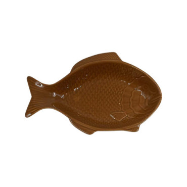 Coupelle poisson marron L24,4 P15,8 H3,3cm