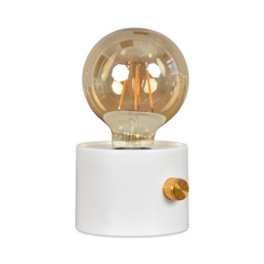 Lampe décorative switch blancheà piles vL8,5 P9,7 H15cm