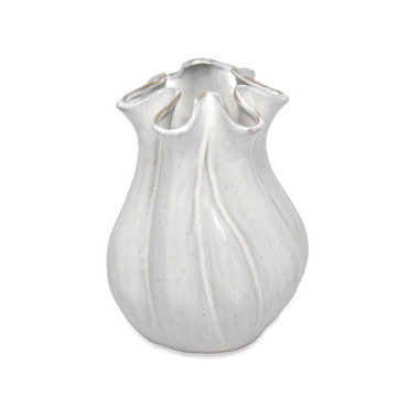 Vase vague blanc D15 H21,2cm