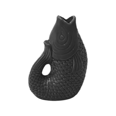 Vase ceramic Poisson Petit noir L8,2 P5 H12cm