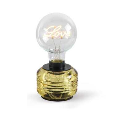 Lampe décorative Vaness caramel love à piles L11 P8 H16,5cm