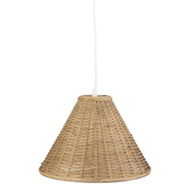 Lampe suspendue bambou inclinée cordon tressé fermé