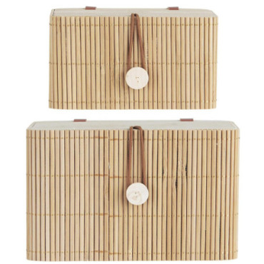Coffrets x2 avec couvercle en bambou