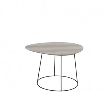 Table De Salon Ovale Mdf/Metal Naturel/Noir Taille S
