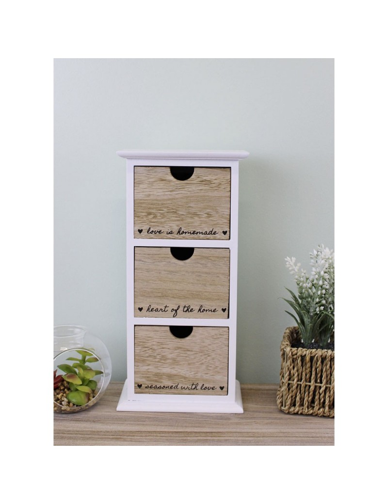 Meuble de rangement vertical 3 tiroirs Heart Of The Home Planteta