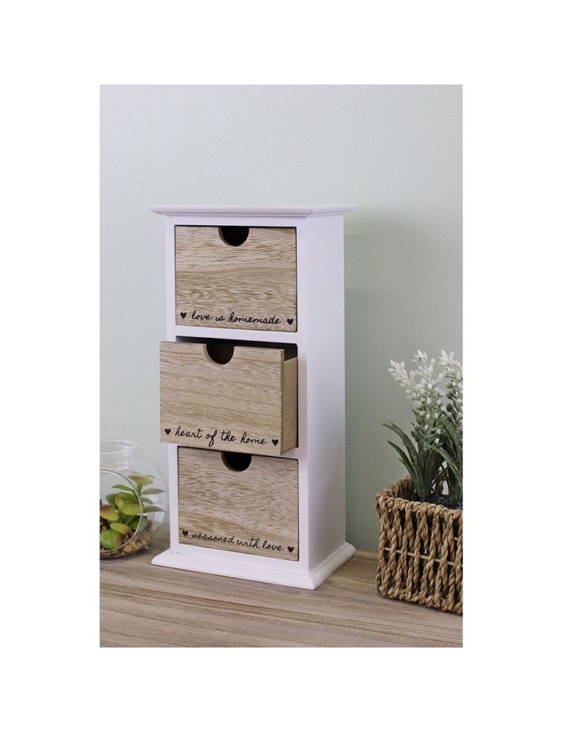 Meuble de rangement vertical 3 tiroirs Heart Of The Home Planteta