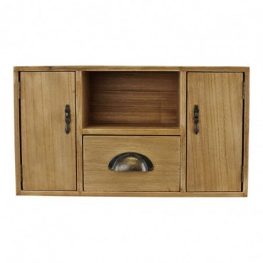 Petite armoire en bois avec 2 placards 1 tiroir et 1 étagère