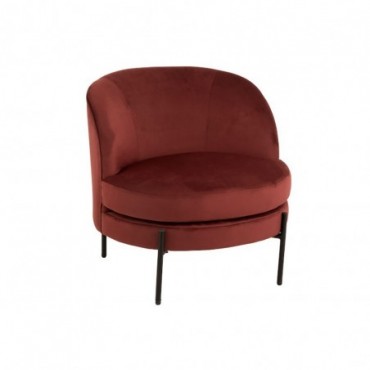 Chaise Lounge ronde Métal rouge jaspe