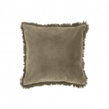 Coussin Bord Long Coton-Lin Vert Olive
