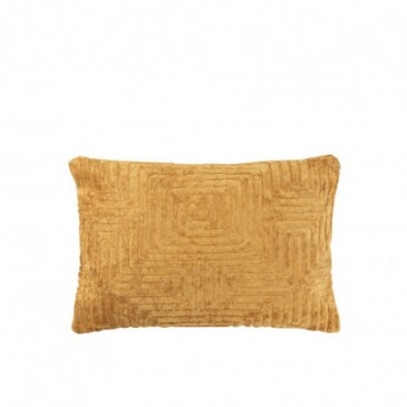 Coussin Labyrinthe Viscose Ocre